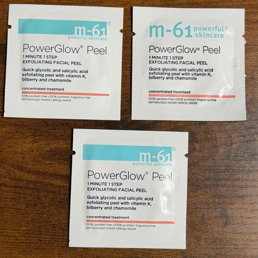 M-61 Powerful Skincare Sample Bundle PowerGlow Peel + Hydraboost Pads + Bag NEW - Picture 9 of 12